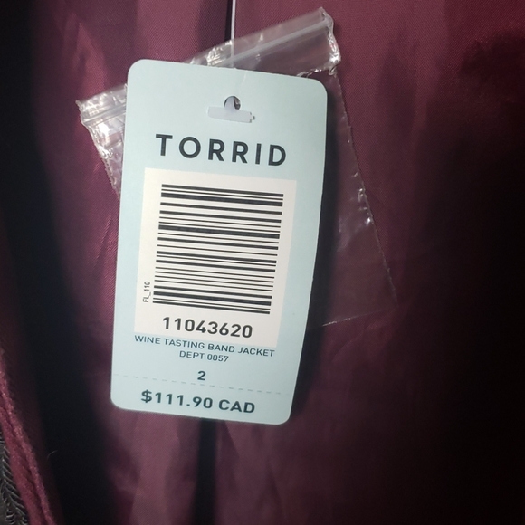 Size 2 Torrid - Wine Tasting Band Jacket - Picture 7 of 7